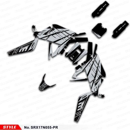 Aftermarket Gray and Black Graphics Vehicle Stickers for Sur Ron Light Bee X/S Bike, Style No.SRX17N055-PR