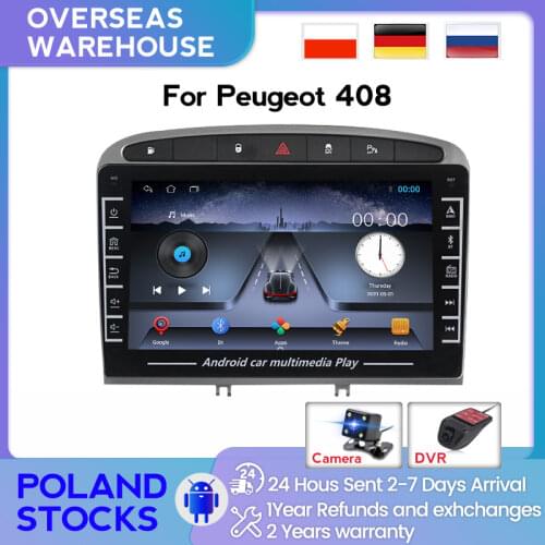 Android Car Radio Multimedia Player For Peugeot 308 308SW 408 RCZ 2010-2016 Audio GPS Navigation Support BT WIFI 1080P Video SWC