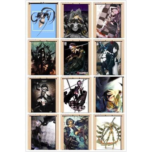 Coscase Japanese Anime Decorative Pictures Black Rock Shooter Characters BLACK Gold Saw Home Decor Wall Scroll Poster