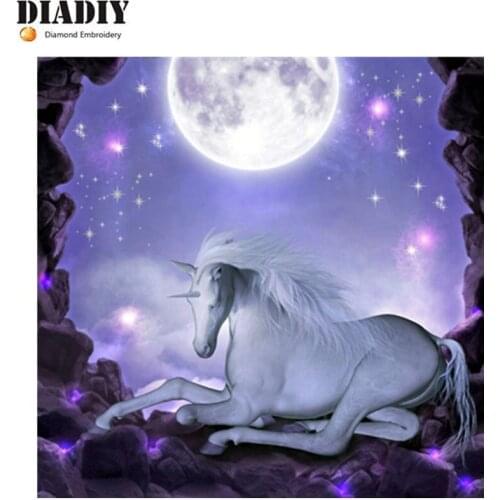 DIY Diamond painting Cross stitch kit Diamond embroidery unicorn 5d full square Diamond Mosaic pasted full Crafts Needlework