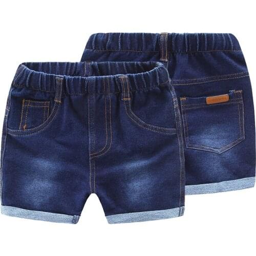 Baby Boy Shorts Cotton Knit Denim Shorts Children Elasticity Denim Shorts Jeans Boys Clothing Summer Casual Short Pants Knitting