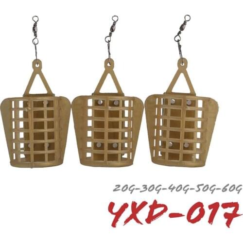 Fishing Bait Cage Container Basket Feeder 20-60g Feeder Circular Plastic Holder Wire Carp Sinker for Button Rigs