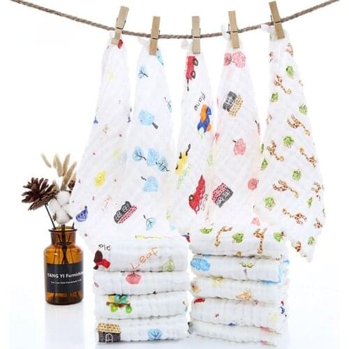 Square Towel Printing Bubble Cotton Baby Infant Childrens Face Scarf Six Layers Of Gauze Cotton Hand Wash Cotton Towel