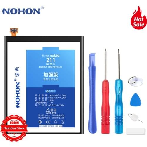 NOHON Lithium Polymer Battery For Nubia Z11 mini MiniS NX531J NX549J NX529J Original Mobile Phone Replacing Bateria + Free Tools