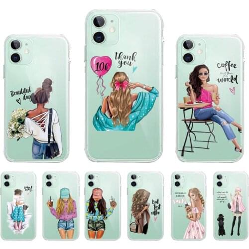 Fashion Girl Design Soft TPU Phone Case Cover for Samsung Galaxy A10 A20 A30 A40 A50 A70 A30s A50s A51 A71 A3 A5 A6 A7 A8 A9 A9s