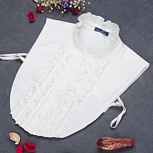 Fashion 2021 White Fake Collar for Women Detachable Collars Lace False Collar Stand Removable Half Shirt Detachable Collars