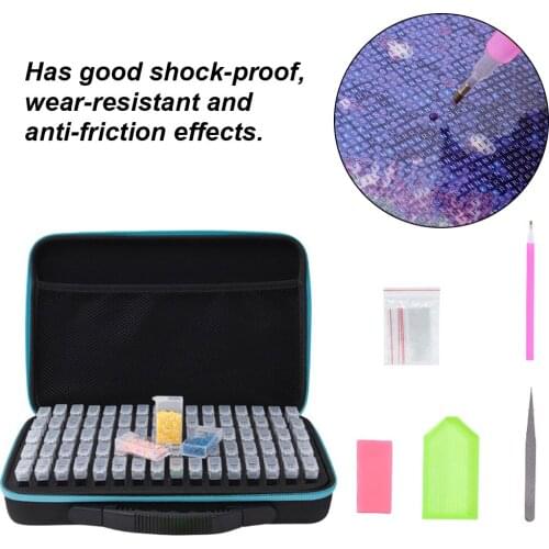 80 Bottle Diamond Storage Box 5d Diy Diamond Painting Tool Mosaic Embroidery Accessories Portable Bag Kit Shockproof & Anti-Fall