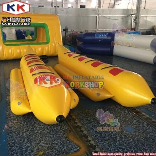 Double Tubes Inflatable Water Banana Boat With Repair Kit For Sale