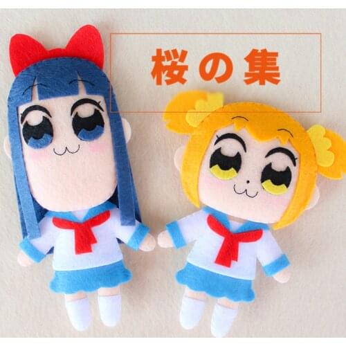 POP TEAM EPIC Anime Handmade DIY Key Ring Pendant DIY Material Package Assemble By Cutting and Sewing 2 Pieces