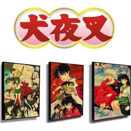 Classic anime "Inuyasha" series posters, high-quality kraft paper art canvas paintings and pictures to decorate the bedroom