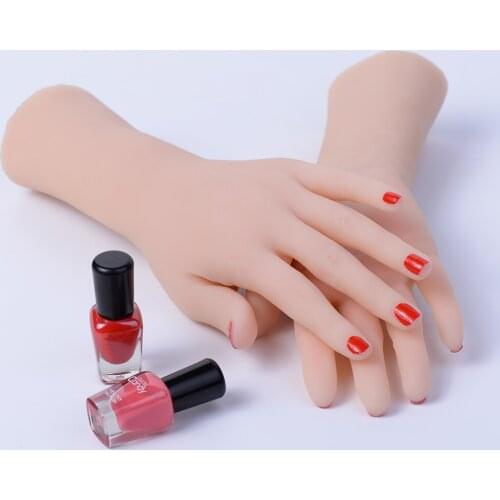 Realistic Flexible TPE Female Hand Mannequin Model Nail Art Tattoo Practice