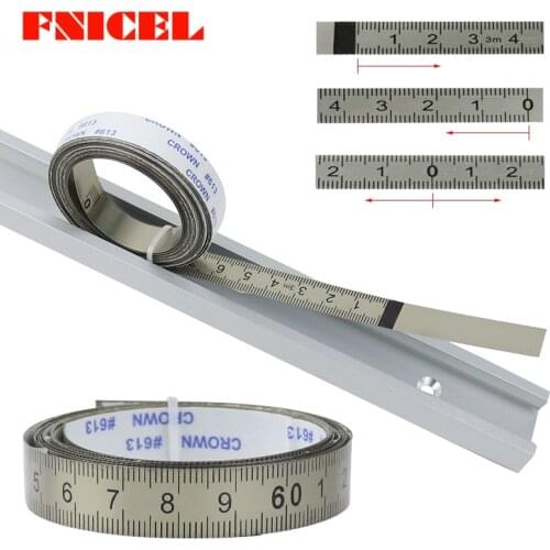 1-3M Miter Track Tape Measure Self Adhesive Metric Stainless Steel Scale Ruler For T-track Router Table Saw Woodworking Tool