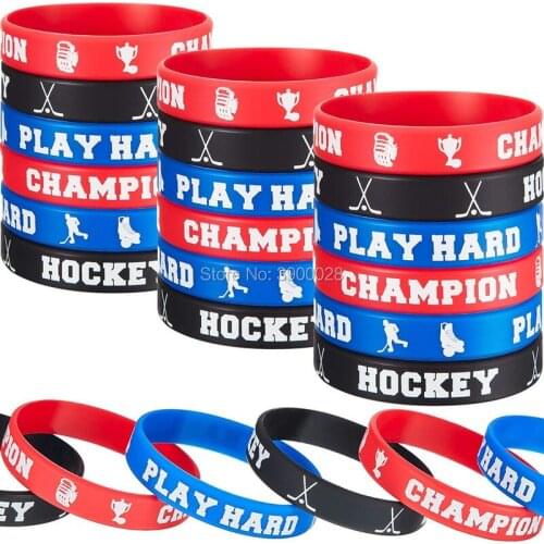 300pcs Play Hard Hockey silicone wristband bracelet free shipping