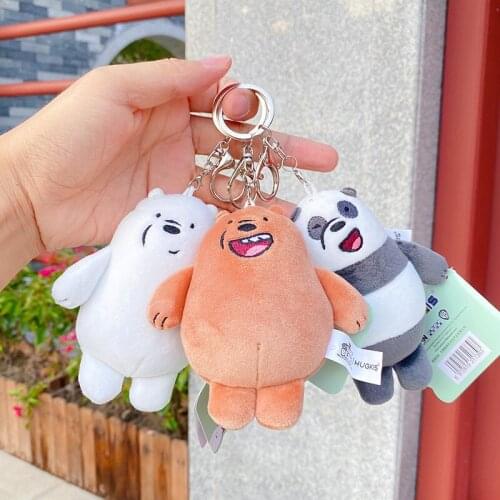 Cute our naked bear bag pendant key chain Plush grasping machine doll student couple grasping machine doll bag llaveros kawaii