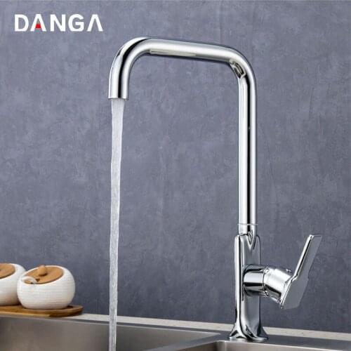 Kitchen Faucets Bathroom Mixer Hot and Cold Water Tap Stainless Steel Rotating Water Faucet Single Handle Single Hole Faucet