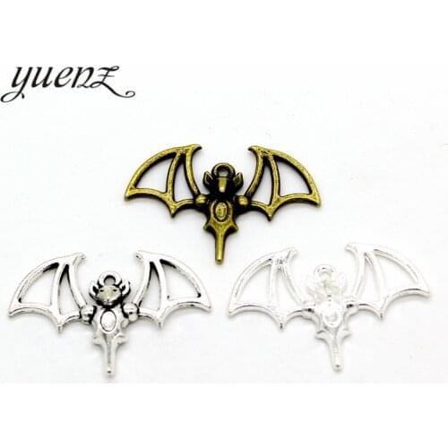 YuenZ 10pcs 3 colour Antique Silver color animal bat Charm fit for Bracelets Necklace DIY Metal Jewelry Making 33*22mm D501