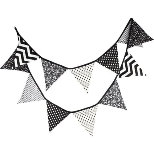 1pcs 3.3M Length 12 Flags Black Dot Colorful Flag Ladybug Children Birthday Cloth Banner Decorations Home Festival Deco Pennant