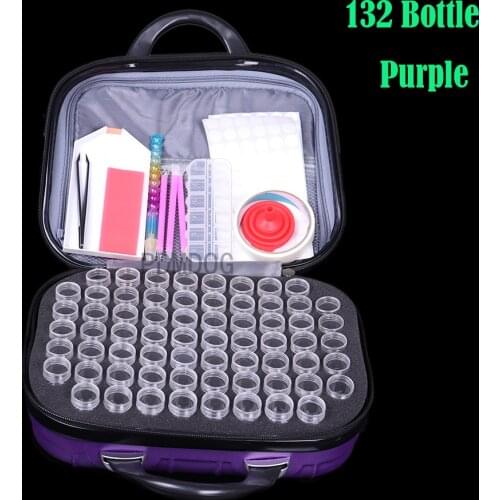 132 Bottles 5D Diamond Painting Storage Box Diamond Painting Accessories Tools Carry Case Diamant Painting Tools Container Bag