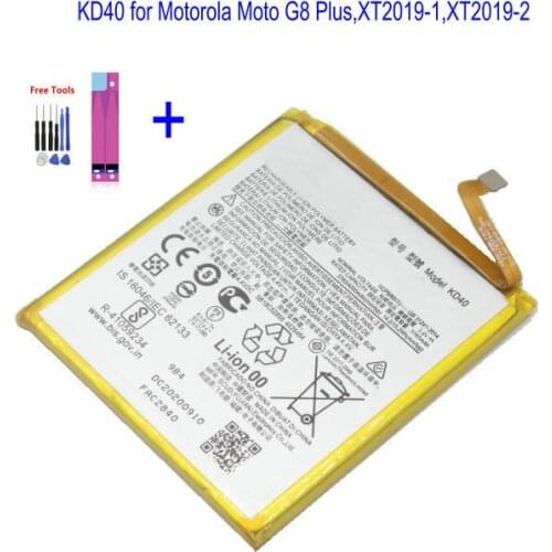 1x 4000mAh / 15.2Wh KD40 Battery For Motorola Moto G8 Plus XT2019-1 XT2019-2 Batteries + Repair Tools kit