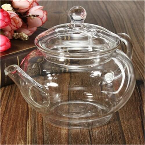 250ml/8.5oz Glass Teapot With Infuser Heat Resistant Bottle Cup For Blooming Tea Leaf Herbal Coffee Home Office
