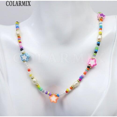 3 Pcs Colorful Bead Freshwater Pearls Rice Bead Strand Necklace Strand Necklace Fruit Jewelry Necklace Gift 90012