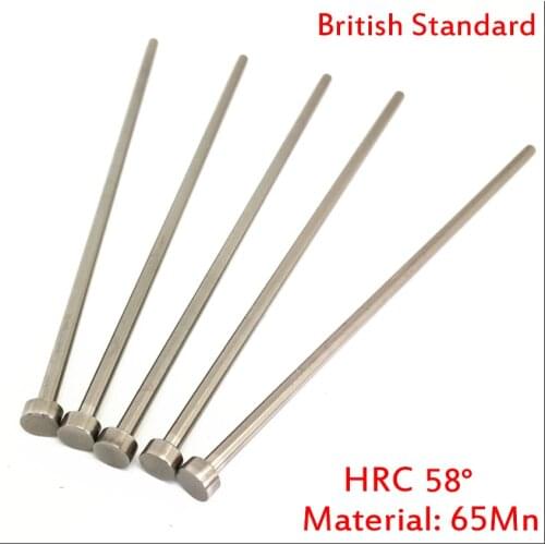 5/32 Inch OD 4 Inch Length 65Mn HRC58 Imperial British Standard Plastic Injection Component Mould Mold Punching Ejector Pin