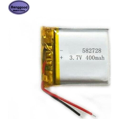 Banggood 3.7V 400mAh 582728 Lipo Polymer Lithium Rechargeable Li-ion Battery Cells for GPS Smart Phone Bluetooth Headset