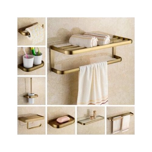 Free shipping,solid brass Bathroom Accessories Set, Antique Robe hook,Paper Holder,Towel Bar,Soap basket,Towel Rack bathroom set