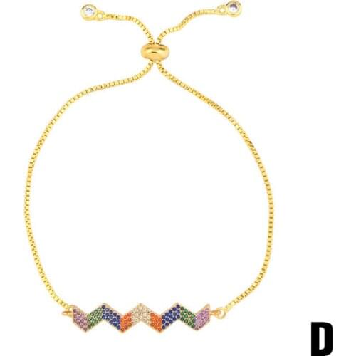 Shiny Bling Color CZ Black Dark Blue Red Mutilple Color Zirconium Evil Eye Multi-shape Adjustable Unisex Link Braclet For Women