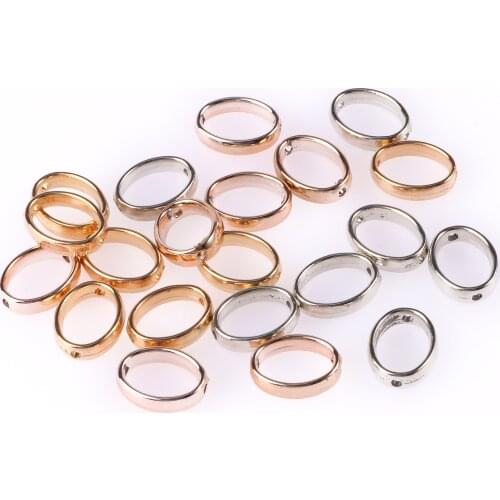 50/100pc CCB Plastic Oval Hole Shape Beads Bulk Loose Spacer Beads For DIY Bracelet Findings Jewelry Making Accessories Supplies