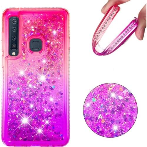 A9 2018 A920F Case Diamond Glitter Shiny Silicone TPU Cases For Samsung Galaxy A9S A9 Star Pro Liquid Dynamic Quicksand Cover