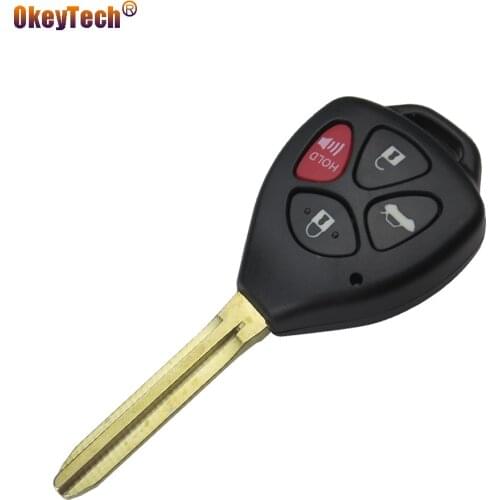 OkeyTech Remote Car Key Shell For Toyota Camry Avalon Corolla Matrix RAV4 Venza Yaris 4 Buttons Fob Cover Car Alarm Case Blade