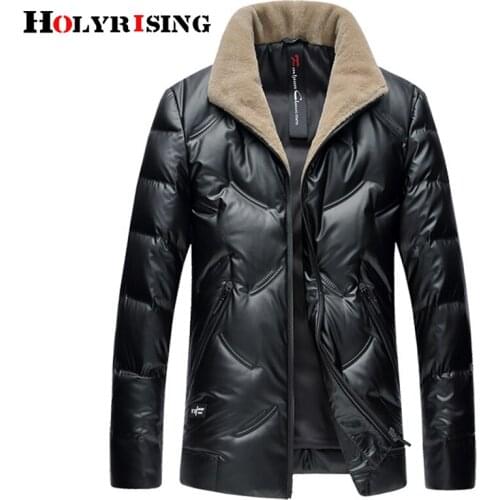 Holyrising Men Down Jackets Warm Hombre Streetwear Windproof Outwear Thicken Coat For Men Zipper Thermal Jacket 18940-5 M-4XL