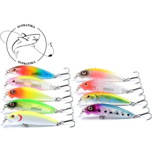 Artificial Minnow Sea Fishing Lure Sinking Plastic Hard Bait Wobblers Bionic Bait 9pcs/set 5.5cm/5.7g 3D Simulation Eyes