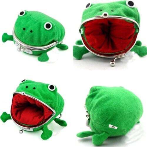 Kawaii Anime Frog Wallet Cartoon Coin Purse Manga Flannel Wallet Stuffed Plush Doll Cosplay Accessory Coin Bag Birthday Gift