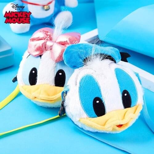 Disney Mickey Mouse Bag Mini Shoulder Bag Kids Plush Small Bag Wallet Donald Duck Dasiy Kawaii Bag