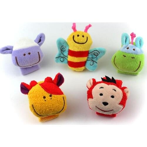 Cartoon Animal Baby Rattles Baby Toy Wrist Strap Children Infant Soft Handbells Plush Toy 0-12 Months 39% off