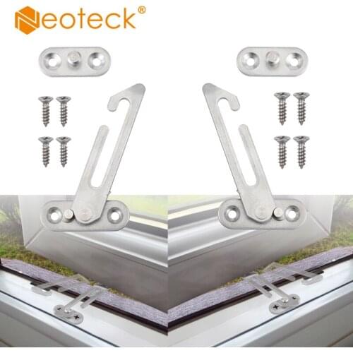 Neoteck Stainless Steel Window Restrictor Child Security Lock 2pcs Left Handed And 2pcs Right Handed Security Lock Safety Catch