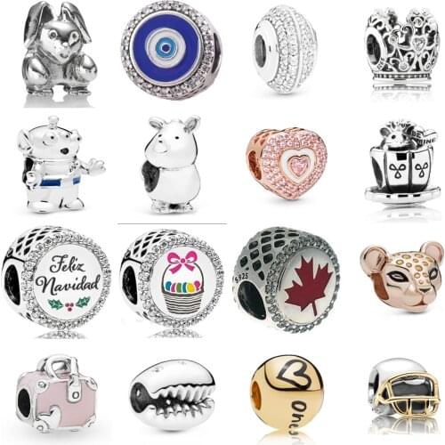 NEW 2021 100% 925 Sterling Silver Love Cheetah Suitcase Charm Pendant Fit DIY Original Bracelet Fshion Jewelry Gift