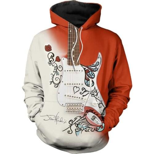 New unisex street sweatshirt Jimi Fender Guitar3D full-print zipper hoodie Autumn and winter Harajuku casual hoodie