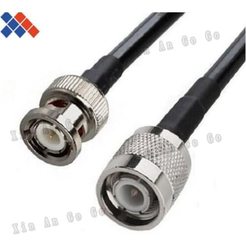 Wholesale 5pcs RF connector BNC male to TNC male type RG58 Pigtail Cable 50CM