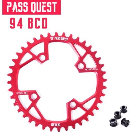 PASS QUEST Bicycle Chainring 94BCD Round 32T/34T/36T/38T/40T Cycling Chainring MTB Bike Chainwheel Crown BCD 94 for NX GX X1
