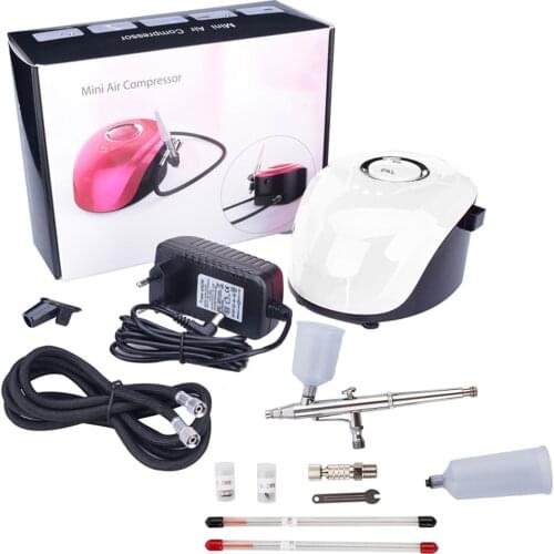 0.2mm Nozzle Dual Action Airbrush Kit Compressor Portable Air Brush Paint Spray Gun For Nail Art Desgin Tattoo Cake Air-brush