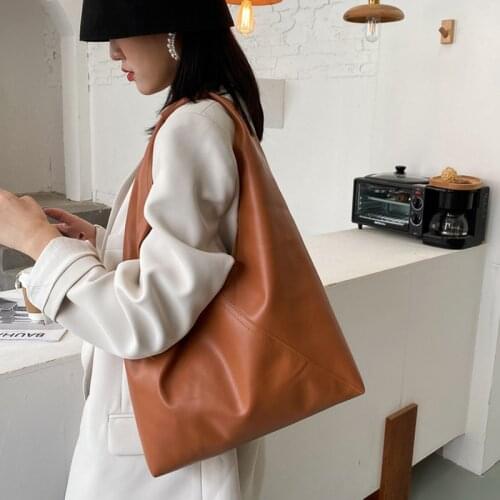 Casual Large Capacity Totes French Retro Women Bag Korean Version Fashion Handbag Female Shoulder Bags PU Big For Women