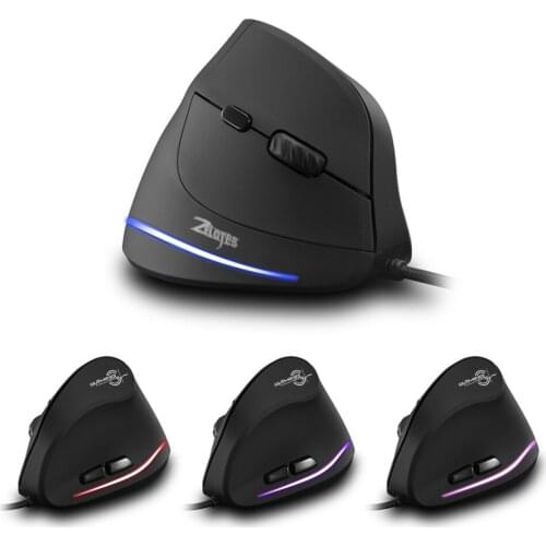 Wired Vertical Mouse Ergonomic Rechargeable 3200DPI Optional Portable Gaming Mouse for Mac Laptop PC Computer