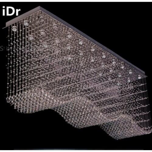 Rectangular High-grade living room lights crystal Chandeliers modern minimalist bedroom lamp LED lighting lamps restaurant