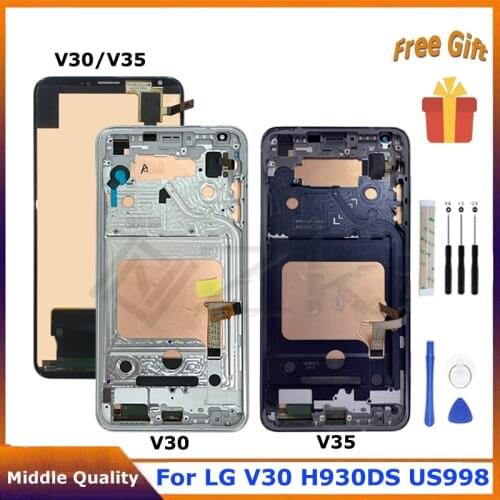 For LG V30 LCD Touch Screen H930 H930DS Display Digitizer Assembly H931 H932 H933 VS996 US998 LS998U Replacement With Frame Part