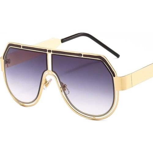 Veshion Oversized Hollow Luxury Sunglasses Men Women Fashion UV400 Glasses