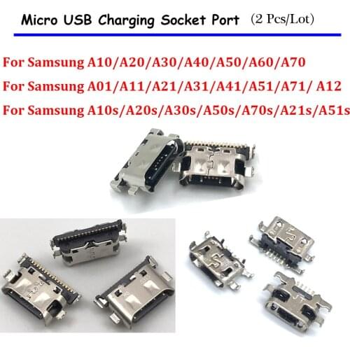 2Pcs ,For Samsung A01 A10 A10S A21S A51 A71 A20 A30 A40 A50 A60 A30S A50S A11 A21 A31 A41A51S A70S USB Charging Connector Dock