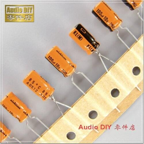 20PCS/100PCS Nichicon orange old KL 100uF 10V 10V100UF low leakage electrolytic capacitor